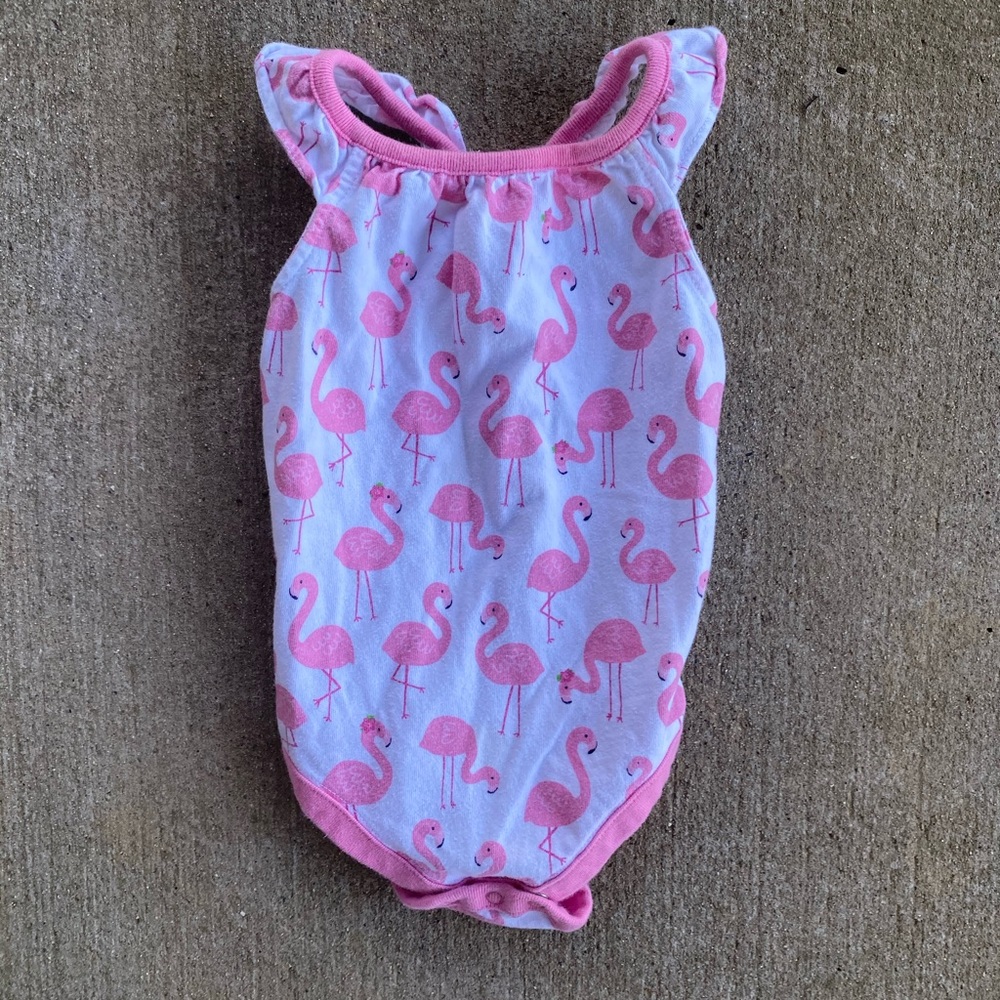 Gymboree 6-12 month Flamingo Onesie